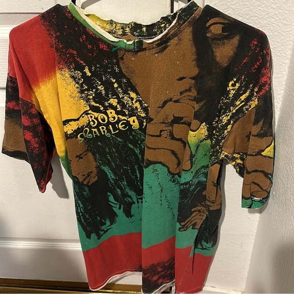 VTG Bob Marley Single Stitch All Over Print Tee - Picture 1 of 2